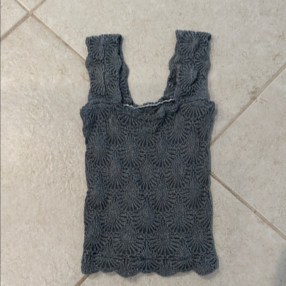 Free People Gray Textured Women's Top